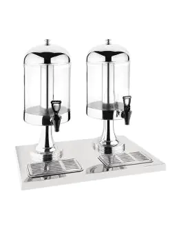 Drankdispenser - Dubbel - 14 Liter - H 57.8 x 56.4 x 37 CM - Kunststof/RVS - Olympia - J184