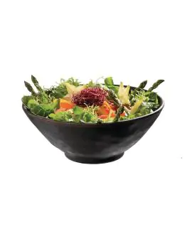 Kom - Zwart/Bruin - Ø 19 x H 8.5 CM - Melamine - APS - GK843