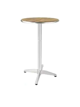 Tafel - Ø 60 x H 105 x 60 CM - Aluminium/Essenhout - Bolero - GR332