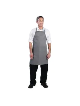 Halterschort - Verstelbaar - Unisex - One Size - Grijs - 61 x 86 CM - Polyester/Katoen - Chef Works - B192