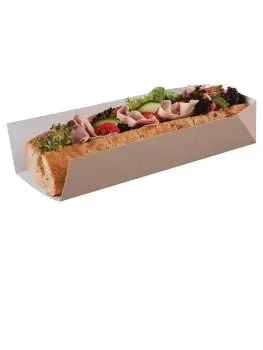 Wegwerp baguettedoosje - 500 stuks - H 5 x 8 x 25 CM - Karton - Colpac - CK937