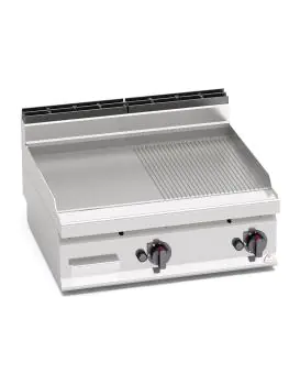 Bakplaat - 80 CM - Glad/Geribbeld - Gas - Tafelmodel - Berto's - G7FM8B-2