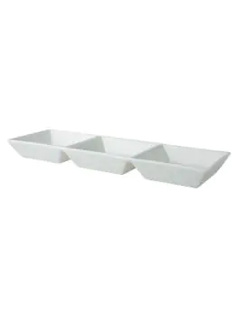Schaal - 3 vaks - H 3.5 x 12 x 37 CM - 4 Stuks - Porselein - Palmer - Fancy Ivory - 502781