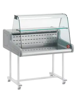 Koeltoonbank Super Plus - 100 CM - Gebogen ruit - 260W - 230V - Grijs - Diamond - SUP10-ZC/R2