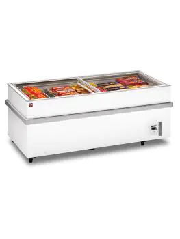 Vrieskist - Glasdeksel - Schuifdeur - Panoramisch - Wit - Diamond - VT150E/N-R2