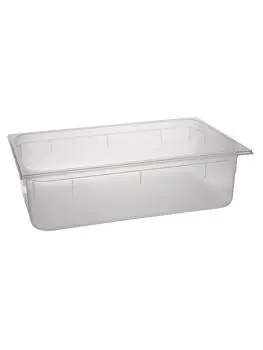 Gastronormbak - 1/1 GN - 19.5 Liter - H 15 x 53 x 32.5 CM - Polypropyleen - Transparant - -40°C / +95°C - Caterchef - 853832