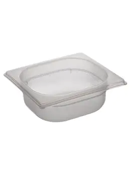 Gastronormbak - 1/6 GN - 1 Liter - H 6.5 x 17.6 x 16.2 CM - Polypropyleen - Transparant - -40°C / +95°C - Caterchef - 853870