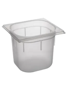 Gastronormbak - 1/6 GN - 2.2 Liter - H 15 x 17.6 x 16.2 CM - Polypropyleen - Transparant - -40°C / +95°C - Caterchef - 853872