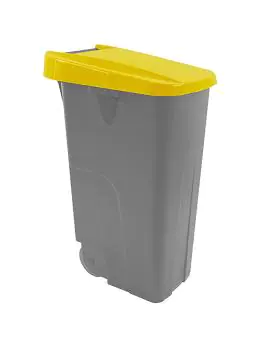 Afval Container - H 76 x 42 x 57 CM - 3.93 KG - Polypropyleen - Geel - 85 Liter - Denox - 600087