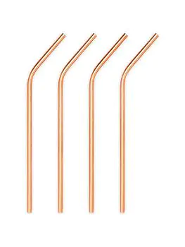 Herbruikbare rietjes - Ø6 mm - 4 Stuks - Koper - Bar Professional - RIEC004
