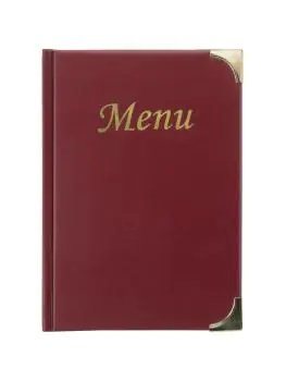Menukaart Basic - A5 - Gouden Randen - Wijnrood - Kunststof - Securit