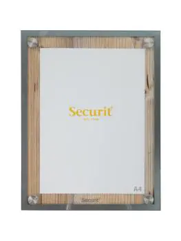 Menukaart Display - Veiligheidsglas - Lichtbruin - RVS - H 37 x B 28 CM - Securit