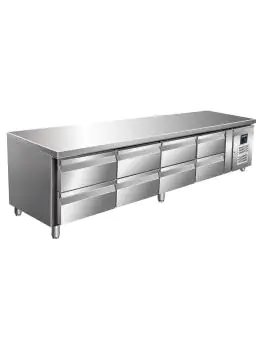 Koelwerkbank - Digitale Temperatuurregeling - RVS - 131 Liter - 230V - H 65 x B 223 x D 70 CM - Saro - 323-3127