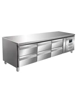 Koelwerkbank - Digitale Temperatuurregeling - RVS - 98 Liter - 230V - H 65 x B 179.5 x D 70 CM - Saro - 323-3124
