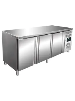 Koelwerkbank - 3-Deurs - Digitale Temperatuurregeling - RVS - 231 Liter - 230V - H 86 x B 179.5 x D 60 CM - Saro - 323-1805