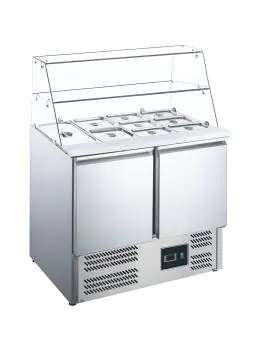 Saladette - Digitale Temperatuurregeling - RVS - 198 Liter - 230V - H 85.6 x B 90.3 x D 70 CM - Saro - 465-1085