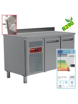 Koelwerkbank - 3 deurs - 405 Liter - H 90 x 180 x 70 CM - Motor links - Diamond - MR3/R2-BA