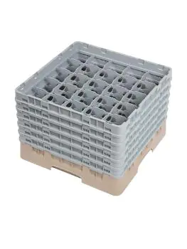 Vaatwaskorf - 25 compartimenten - Beige - H 34.9 x 50 x 50 CM - Polypropyleen - Cambro - DW557