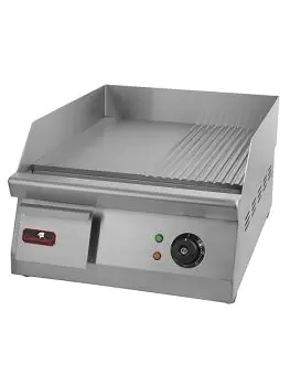 Bakplaat - H 27 x 40 x 54.5 CM - 27.5 KG - 220-240 V - 3000 W - RVS - Glad/Geribbeld - +50°C / +300°C - Caterchef - 688515