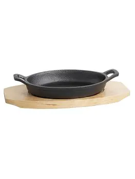 Bistro Serveerpan - H 5.5 x 17 x 12 CM - 1 KG - Gietijzer - Zwart - 861512