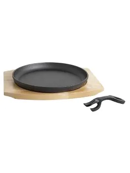 Bistro Serveerpan - H 4 x 27 x 24 CM - 1.88 KG - Ø22 CM - Gietijzer - Zwart - 861515