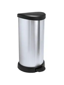 Pedaalemmer - 40 Liter - Zilver / Zwart - Curver - Decobin - 516840