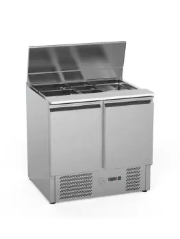Saladette - 2-Deurs - 240 Liter - RVS - 230V - H 87.5 x B 90 x D 70 CM - G-Line