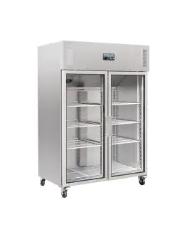 Koelkast - 1200 Liter - 2-Deurs - Glazen Deur - RVS - Polar