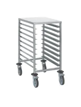 Regaalwagen - H 90 x 54 x 72.5 CM - RVS - Tournus - GM598