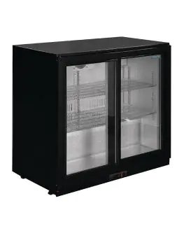 Koelkast glazen deur - 198 Liter - Zwart - 2 deurs - H 85 x 90 x 52 CM - 230 V - Polar - GL010