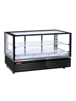 Warmhoudvitrine - 2 Niveau's - 1/1 GN / 60x40 CM - Zwart - Diamond - VHDG-B1