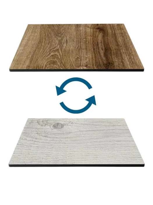 Tafelblad - Timber Wit & Oak Rustical - HPL - B 120 x D 70 CM - G-Line 76713 €89.95 Horeca terras tafelbladen