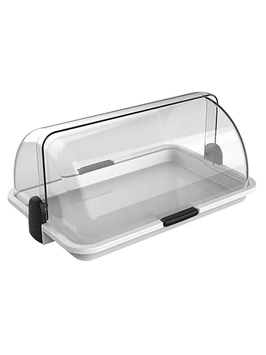 Buffetvitrine - H 17 x 38 x 26 CM - 1.25 KG - Polypropyleen - Transparant - Rolltop Deksel - 245005 245005 €24.99 Broodmanden