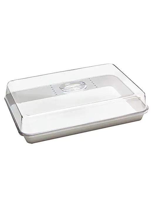 Buffetvitrine - H 8.5 x 35.6 x 24.7 CM - 0.555 KG - Styreen-Acrylonitril (San) - Wit - Afdekkap - WACA - 937415 937415 €12.25 Voedselbakken