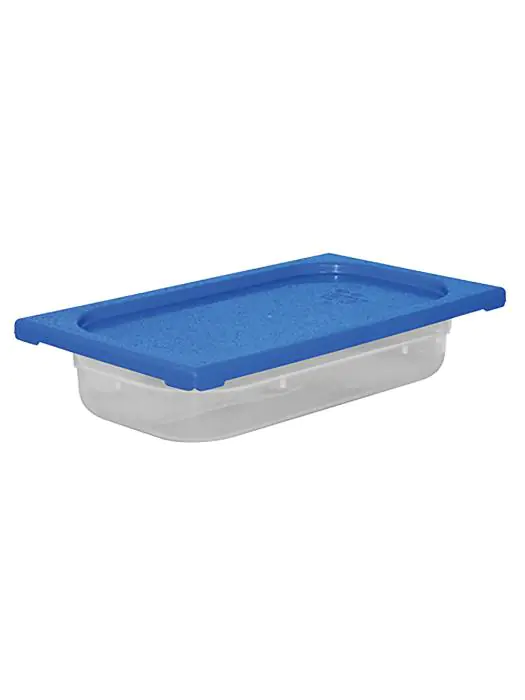 Voedseldoos - 1/3 GN - 2.4 Liter - H 6.5 x 32.5 x 17.6 CM - Polypropyleen - Blauw - -40°C / +70°C - Luchtdicht Afsluitbaar - Caterchef - 953850 953850 €5.10 GN Bakken gekleurde deksel
