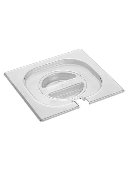Deksel Gastronorm - 1/6 GN - 17.6 x 16.2 CM - Polycarbonaat - Transparant - -100°C / +100°C - Met Lepeluitsparing - Caterchef - 953065 E953065 €3.05 GN bakken plastic