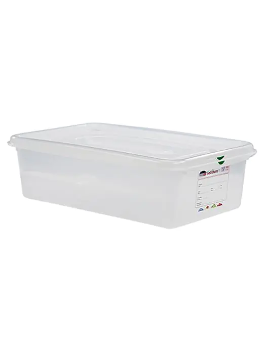 Voedseldoos - 1/1 GN - 21 Liter - H 15 x 53 x 32.5 CM - Polypropyleen - Transparant - -40°C / +100°C - Luchtdicht Afsluitbaar - Denox - 600540 E600540 €17.85 Voedselbakken