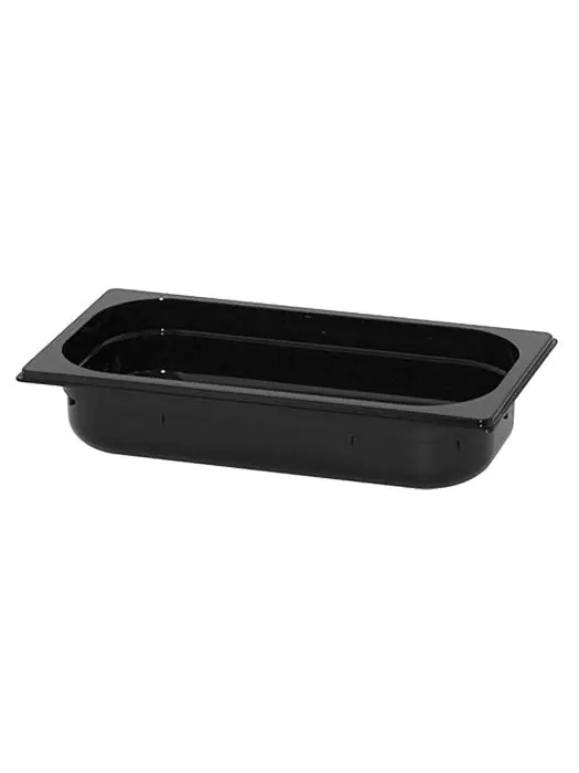 Gastronormbak - 1/3 GN - 2.93 Liter - H 6.5 x 32.5 x 17.6 CM - Polycarbonaat - Zwart - -40°C / +100°C - Caterchef - 853034 E853034 €5.50 GN bakken plastic
