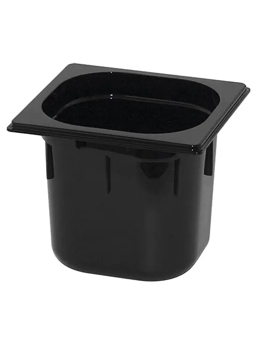 Gastronormbak - 1/6 GN - 2.21 Liter - H 15 x 17.6 x 16.2 CM - Polycarbonaat - Zwart - -40°C / +100°C - Caterchef - 853062 E853062 €4.90 GN bakken plastic