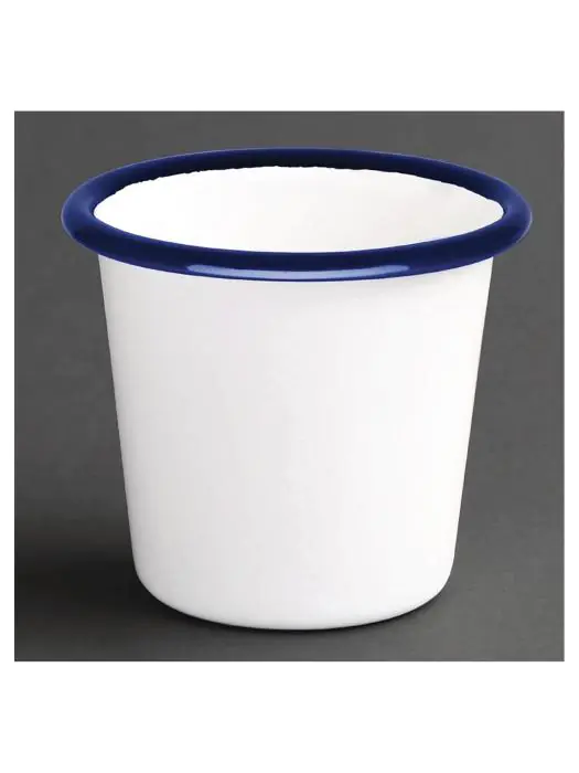 Sauspotje - 11.4 CL - 6 stuks - Blauw/Wit - Ø 6.5 x H 6 CM - Emaille - Olympia - DC383 DC383 €14.29 Schaaltjes en potjes