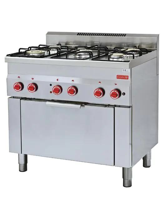 Gasfornuis - 600 Line - 5-pits - Heteluchtoven - H 85 x 90 x 60 CM - 220-240 V - RVS - Gastro M - GN014 GN014 €2,300.75 Gasfornuizen met oven