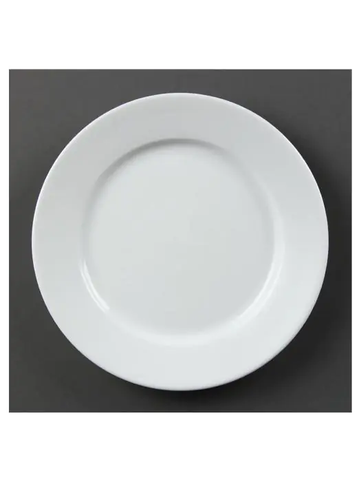 Bord - 12 stuks - Ø 20 x H 2.1 CM - Porselein - Olympia - CB479 CB479 €37.16 Borden