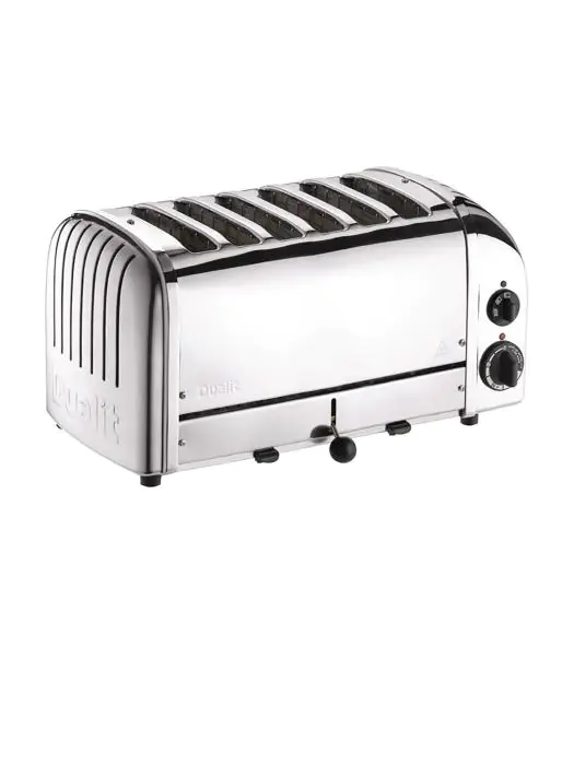 Broodrooster - 6 sleuven - RVS - H 22 x 46 x 21 CM - 230 V - Dualit - E972 E972 €362.25 Tosti / broodrooster apparatuur
