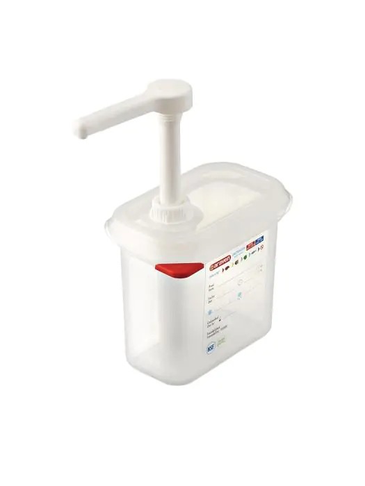 Sausdispenser - 1/9 GN - 1.5 Liter - H 19 x 17.6 x 10.8 CM - Polypropyleen - Araven - CR821 CR821 €27.49 Knijpflacons