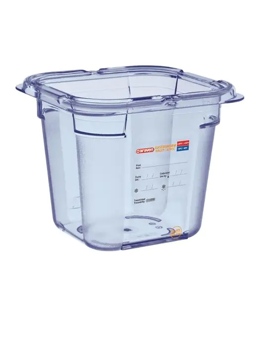 Voedseldoos - 1/6 GN - Blauw - H 15 x 17.6 x 16.2 CM - ABS - Araven - GP572 GP572 €14.69 GN bakken plastic