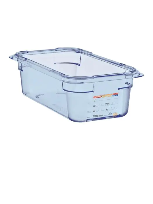 Voedseldoos - 1/4 GN - Blauw - H 10 x 26.5 x 16.3 CM - ABS - Araven - GP575 GP575 €14.69 GN bakken plastic