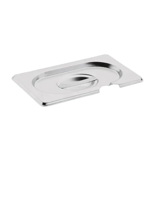 Deksel gastronormbak - Lepeluitsparing - 1/9 GN - H 3 x 17.6 CM - RVS - Vogue - CB176 CB176 €3.99 GN deksels rvs