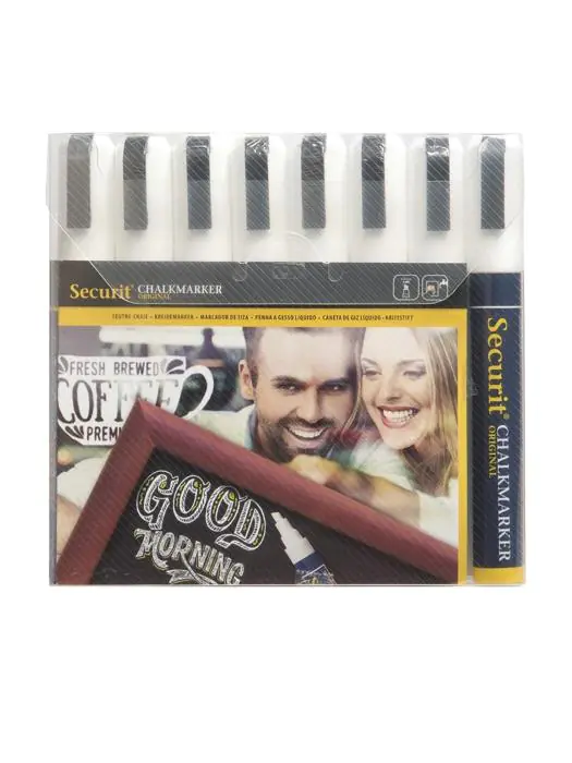 Krijtstiften - 8 stuks - Wit - H 23 x 16.5 x 3.3 CM - Securit - GF261 GF261 €29.55 Krijtborden