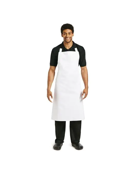 Halterschort - Unisex - XL - Wit - 91.5 x 106.6 CM - Polyester/Katoen - Whites Chefs Clothing - A522 A522 €9.59 Schorten en sloven