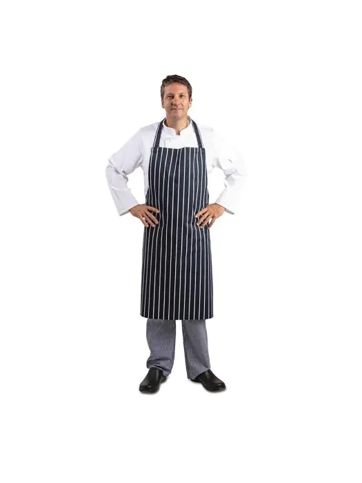 Halterschort - Unisex - XL - Donkerblauw/Wit - 90 x 104 CM - Polyester/Katoen - Whites Chefs Clothing - A662 A662 €14.89 Schorten en sloven